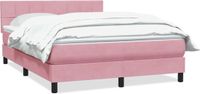 vidaXL Boxspringbed met matras, roze, 140x210 cm, fluweel