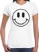 Bellatio Decorations Verkleed shirt dames - Smile / Emoticon - wit - carnaval - foute party - feestkleding XL