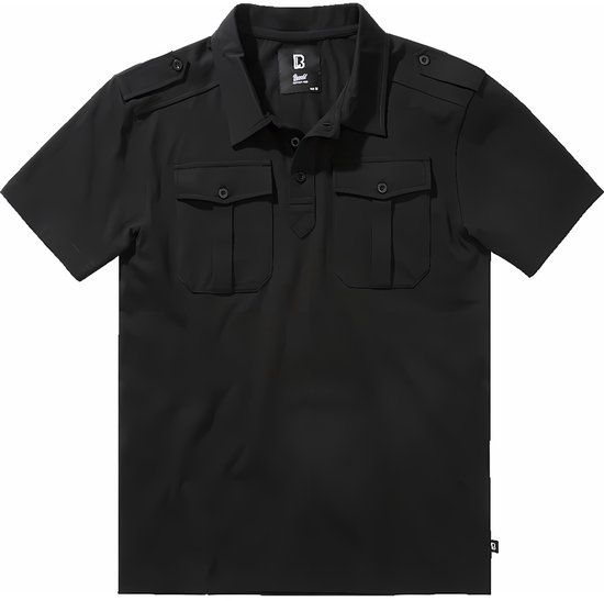 Brandit Jersey Poloshirt Jon leeve Heren Poloshirt - zwart - XXL