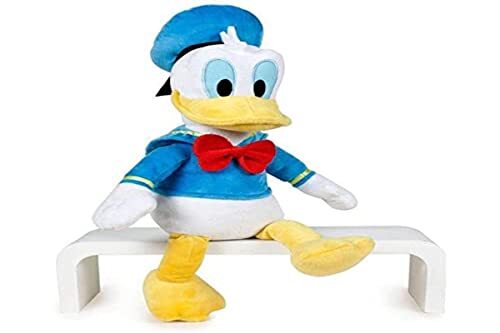 Mickey Mouse 760014113 by Play knuffeldier Donald, officieel Disney, zacht, 40 cm, blauw/geel/wit, 30 cm, zittend en 40 cm staand (8425611341137)