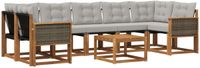 vidaXL - Buiten - bank - set - 8 - st - Naturel - en - lichtgrijs