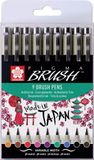Sakura Bruynzeel Sakura Viltift met brushpen Pigma etui à 9 kleuren | 6 stuks