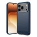 Honor Coque Honor 600/600 Pro en TPU Brossé - Fibre de Carbone - Bleue