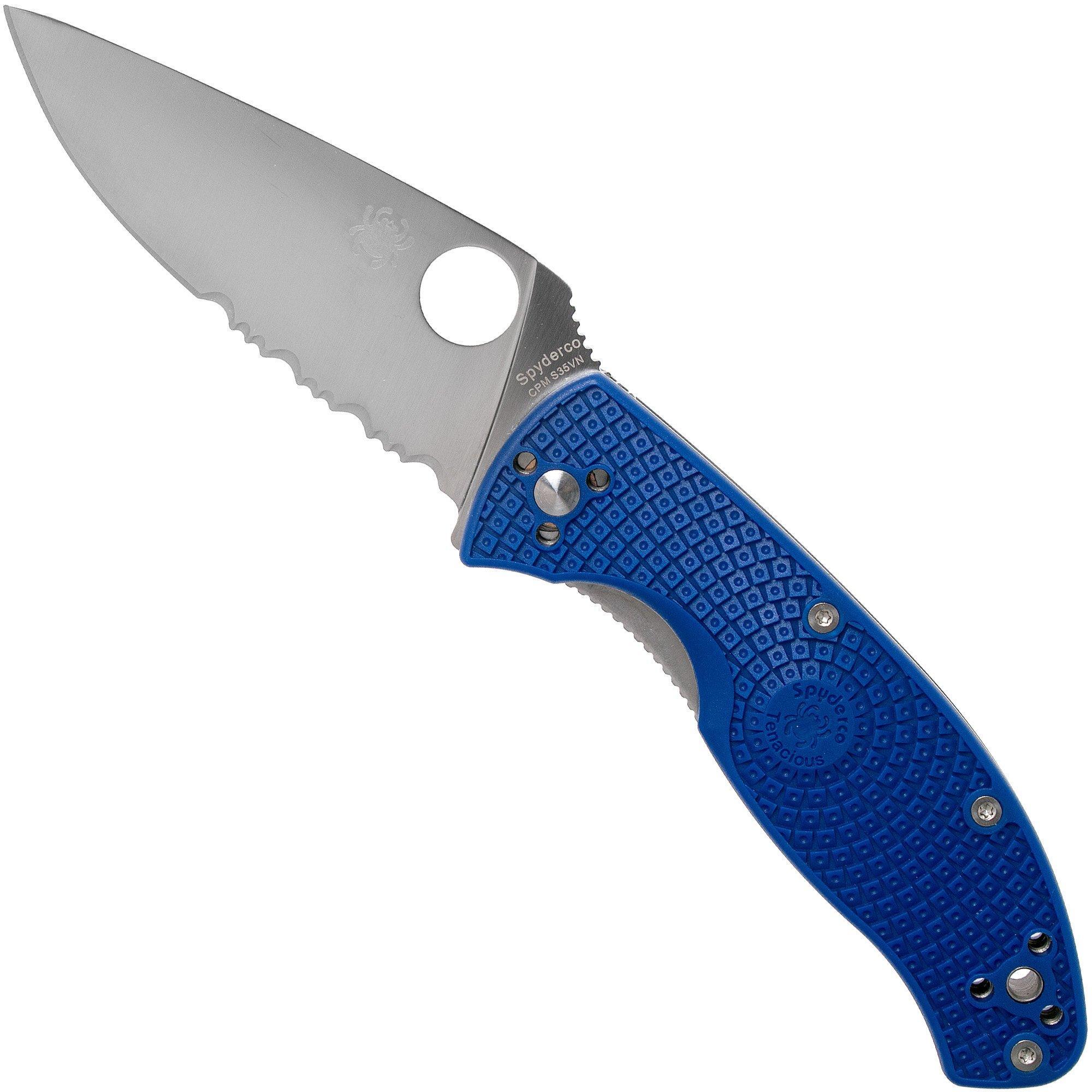 Spyderco Tenacious Lightweight C122PSBL FRN partly serrated zakmes