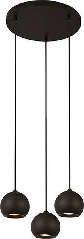 Searchlight Eindhoven Hanglamp - 3 lichts - Rond - Zwart