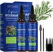 P-Beauty Cosmetic Accessories Huile pour cheveux Huile de romarin Huile de ricin Croissance des cheveux Soin du cuir chevelu Soin des cheveux Soin de la peau, 2 pièces, 100% ingrédients naturels, Sans alcool, Sans ammoniaque