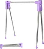 Merkloos VHV Reishanger - Opvouwbare hanger - Droogrek - Inklapbaar wasrek - Geschikt voor reizen - Opvouwbaar droogrek - Vrijstaand kledingdroogrek - Kledingdroogrek - Geschikt voor badkamer/balkon/binnen/buiten - Paars
