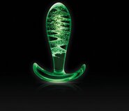 Firefly Glazen anaalplug met anker glow-in-the-dark