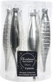 Decoris kerstbal pegels - 18x - zilver - D15 cm - glas