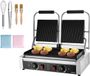 VEVOR Contact Grill Elektrische Grill Sandwich Maker Panini Pers 48x23cm Gegroefd