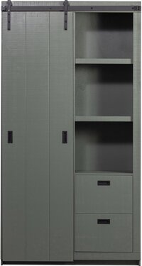 vtwonen Barn - Wandkast / Schuifdeurkast - Grenen - Groen - 122x230x37 cm