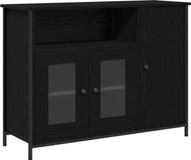 vidaXL Dressoir Zwart Eiken 100 x 35 x 75 cm
