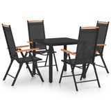 vidaXL 5-delige tuinset aluminium zwart