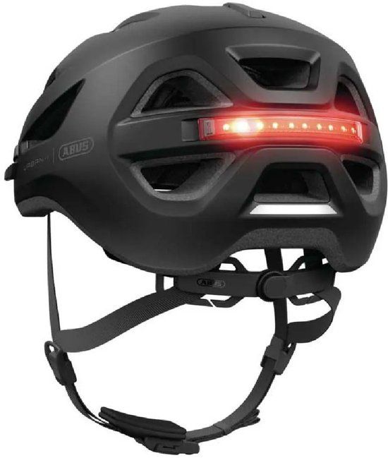 ABUS Urban-I 4.0 Velvet Black M 54-58cm - City Helmet with Rechargeable Rear Light