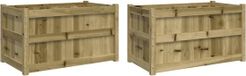 vidaXL Jardinière 2 pièces bois imprégné