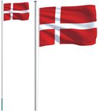 vidaXL Deense vlag met mast, 6,08 meter, aluminium