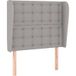 Tête De Lit Headboard with Ears Gris Clair Tissu 103x23x118/128 Cm
