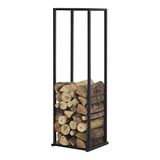 [en.casa] Brandhoutrek Tibro houtopslag 35x35x120 cm zwart