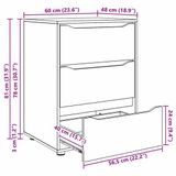 vidaXL Opbergkast 60 x 48 x 81 cm Bewerkt hout Grijs Sonoma