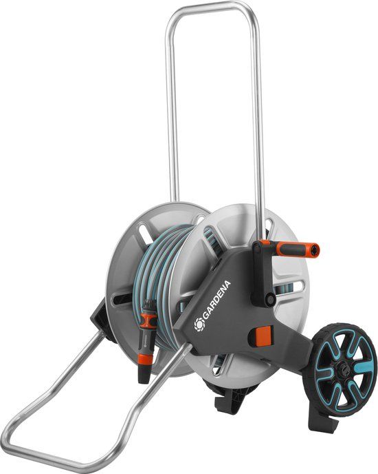 GARDENA AquaRoll M Metal Set - Slangenwagen - 20m Slang - Zilver
