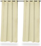 Merkloos Relaxdays Gordijnen verduisterend - Set van 2 - Met ringen - 245 x 135 cm - Zand
