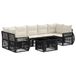 vidaXL Tuinbank Set 8 st Zwart en Crème Wit poly rattan
