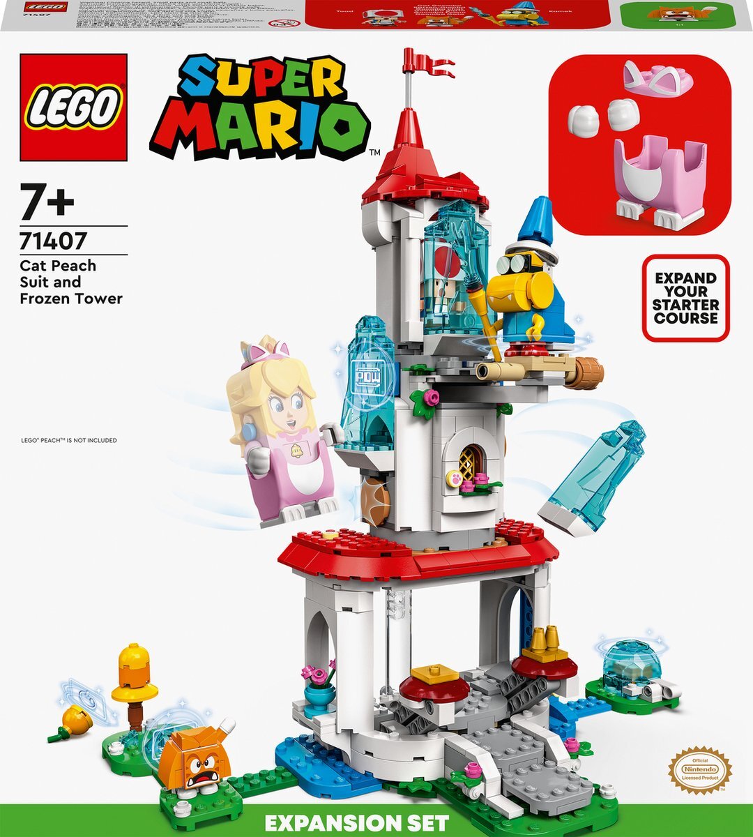 lego Super Mario Uitbreidingsset: Kat-Peach-uitrusting en IJstoren - 71407