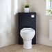 Hudson Reed WC-Ombouw Hoekmontage Moderne Noir Gris avec Réservoir, Toilette Debout Select et Bouton de Chasse d'Eau Chromé | Cluo