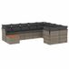 vidaXL Loungeset met Kussens, Poly Rattan, Grijs