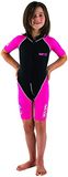 SEAC Dolphin Korte overall voor kinderen, 1,5 mm neopreen en lycra, voor zwemmen, spelen in het water, snorkelen, uniseks, voor kinderen, fuchsia/zwart, 11 jaar