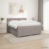 vidaXL Boxspringbed met matras, taupekleurig, 140 x 200 cm, met stoffen bekleding
