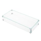 Garvee Vuurschaal van hoogwaardig gehard glas, 29 x 13 x 4,5 inch, 0,80 cm dik, aansluitingen van aluminiumlegering, voor tafels met gas- of propaangasvuurschaal voor buiten