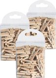 CHAKS Hobby mini wasknijpers - 150 stuks - naturel - hout - 2,5 cm