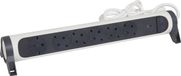 Legrand Monteerbare Contactdoos - 6X2P + A - Schuko - Randaarde Nederland - Verlengsnoer 2 Meter - Zwart