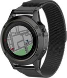 Strap-it Garmin Stalen bandje milanees geschikt voor Garmin Fenix 9 (Pro) 51mm / Fenix 8 (Pro) 51mm / Garmin Fenix 7x (Pro - Sapphire Solar) / Fenix 6x (Pro - Sapphire) / Fenix 5x (Plus) / Fenix 3 / Epix Pro (Gen 2 - 51mm) / Enduro 1-2-3 - Zwart