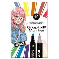 Graph'it Manga kleuren alcohol pennenset x 12