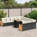 Maison Exclusive - Ensemble de jardin, 11 pièces, avec coussins, noir, en polyrotin