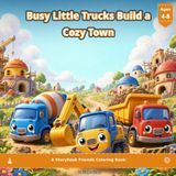 Busy Little Trucks Build a Cozy Town: A Storytime Coloring Book for Kids Ages 4-8