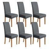 Amazon Basics Stoelhoes, voor eetkamerstoelen, rekbaar, donkergrijs, 6 stuks