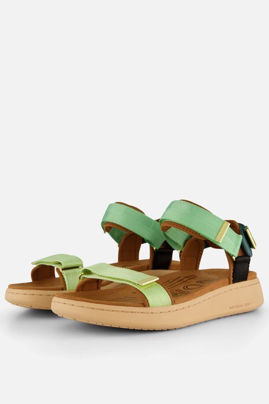 Woden Line Sandalen groen Textiel - Maat 36