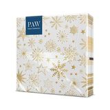 PAW Servetten 33 x 33 cm, 20 stuks - Glanzende Sneeuwvlokken