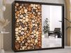 DREMBO Armoire 2 portes coulissantes 200 cm noir mat avec miroir