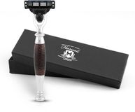 Haryali London 3 Edge scheermes voor mannen en vrouwen - Ergonomisch herbruikbaar scheermes - Scheermes voor lichaam en gezicht - Metallic scheermes voor mannen - Kastanjebruin