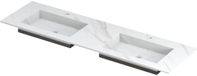 Wastafel INK Post Dubbele Wastafel Keramiek Wit 1600x450x10 mm Calacatta Mat