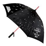Star Cerdá Star Wars handmatige paraplu, zwart, met rode laserzwaardgreep, handmatige opening, gemaakt van 100% polyester met glasvezelstructuur, origineel product, ontworpen in Spanje, Meerkleurig, Medium