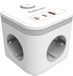 Fellowes Power Cube Stekkerdoos - Type F – 3 Stopcontacten + 2x USB‑C & USB‑A – Verlengsnoer 2M – Met Schakelaar – Bureau Kabelmanagement