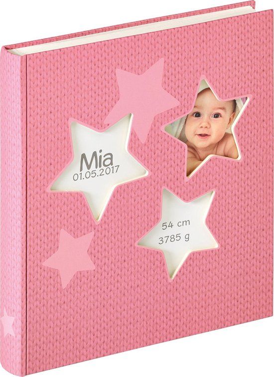 Walther Estrella Babyalbum - 28x30,5 cm - 50 pagina's - Roze