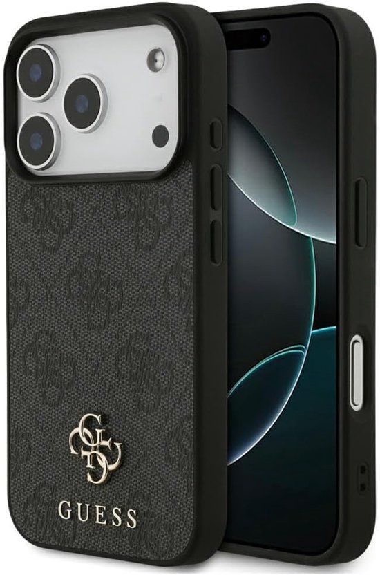 Guess Back Cover Case voor iPhone 17 Pro - Zwart