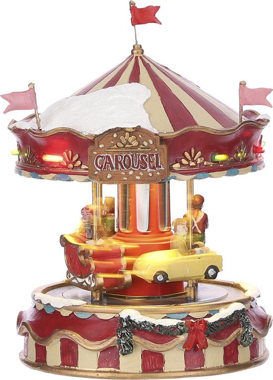LuVille Kerstdorp Miniatuur Kleine Draaimolen