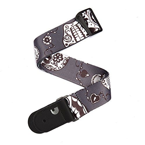 Planet Waves P20W1412 2-Inch Sugar Skulls Geweven Gitaar Bandjes - Zwart